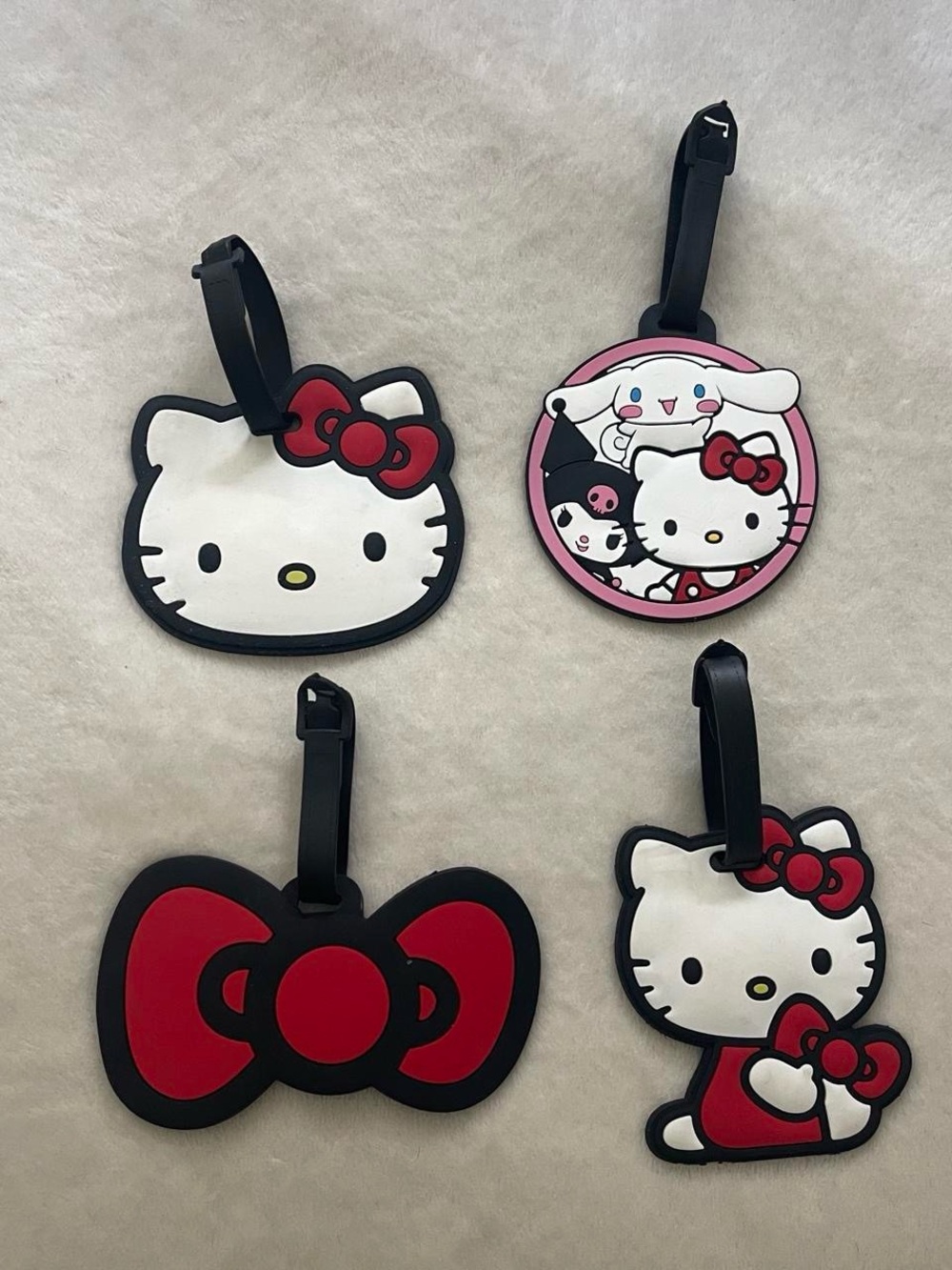 Hello Kitty Pink, Red & White Luggage Tag Set
